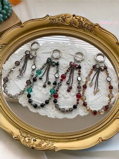 1Pc Gothic Style Butterfly Pattern Beaded Pendant Bag Charm Multifunctional Accessory For Bag/Phone Lanyard/Clothing Decoration Perfect Ramadan & Back To School Gift For Friends Kawaii Boho Beach Essentials