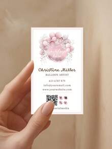 Số lượng in: 200/500/1000 chiếc. Danh thiếp thiết kế theo yêu cầu, họa tiết bóng bay màu hồng vàng, dành cho người tổ chức sự kiện, có thể tùy chỉnh ảnh và văn bản, danh thiếp chuyên nghiệp cá nhân hóa, danh thiếp nghệ thuật, danh thiếp VIP độc quyền. - A - Xem 2