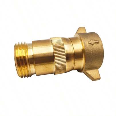 1PC RV Water Pressure Regulator, RV Water Regulator, RV Water Reducer Valve, 3/4" HN Threading, Heavy Duty Brass Material, RV Water Pressure Regulator Reduces To 40-50 PSI Brass Valve For Camper Trailer