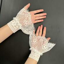 1 Pair White Double-Layer Flared Cuff Decorative False Sleeves For Women - Multicolor - View 11
