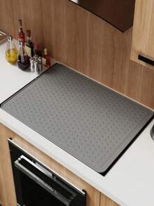 1pc 28"X20" Silicone Stove Top Cover Mat - Heat Resistant Glass Stovetop Burner Cover, Flat RV Cooktop Protector Pad, Extra Large Silicone Dish Drying Mat - Solid Color - View 7