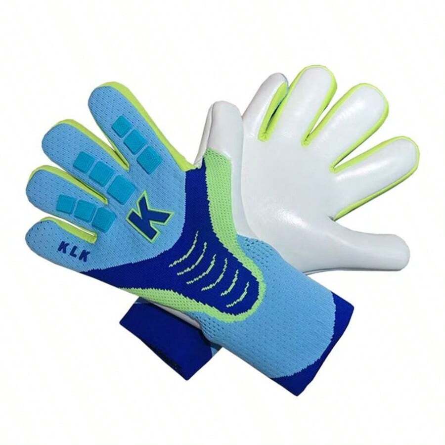 1 Pair Adult Goalkeeper Gloves, Slip-Resistant Training Gloves With Finger Protection For Goalkeepers - Blue - View 1