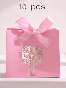 10 hộp trang trí hình thánh giá, với họa tiết thánh giá vàng và hoa văn, được buộc bằng ruy băng và gói theo chủ đề tôn giáo, thích hợp cho Lễ Phục Sinh, Đám cưới, Ngày của Mẹ, Lễ Rước Lễ lần đầu, Lễ Rửa Tội và làm quà tặng đám cưới. - nhiều màu - Xem 13
