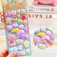 1pc High Quality 3D Soft Squeeze Cartoon Sticker Set, Made Of PP Material, Suitable For DIY Art, Scrapbooking And Crafts, Stress Relief, Decorating Phone Cases, Notebooks, Cute Handmade Supplies - Multicolor - View 8