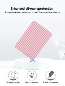 1pc Pink Striped Pattern Protective Case, Suitable For Kindle 10th, Kobo Colour, Kindle 11th, Kindle Paperwhite 5, E-Book Protective Cover With Auto Wake/Sleep Function, Lightweight And Convenient, Perfectly Fit To Protect Your Reading Device, Romantic Gift - Multicolor - View 5