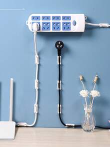 100/50/10个装 白色可调节线缆管理夹，塑料粘性线缆整理器，适用于电视、电脑、以太网线缆 - 桌下和墙面线缆固定器，适用于家庭办公室整理，线缆夹 - A - 查看 4