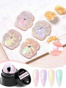 FOUR LILY 8ml 极光不粘腻指甲油，闪亮金色指甲延长胶，可卸LED凝胶指甲油 - 彩色 - 查看 1