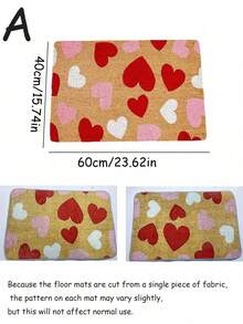 1 Set Romantic Valentine's Day Heart Shaped Doormat, Machine Washable, With Vivid Heart Designs Suitable For Bathroom, Entryway Or Holiday Home Decor, Valentine's Day Decoration, Valentine's Day Gift, Valentine's Day Ornament - Multicolor - View 8