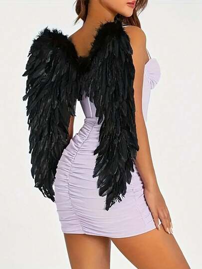 1pc Colorful Feather Angel Wings Costume Accessory, Suitable For Festivals, Photo Props, Cosplay, Performances