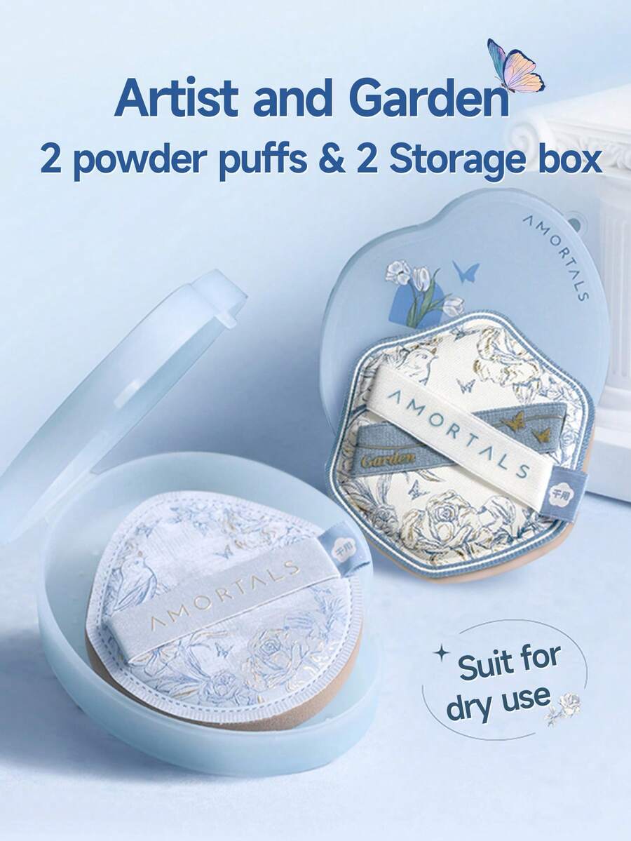 Amortals Bộ 2 bông mút trang điểm + 2 hộp đựng, dụng cụ trang điểm thuộc dòng Artistic Garden, bông mút hình lục giác dày dặn màu xanh nhạt hình kẹo bông, nhỏ gọn, thích hợp cho người mới bắt đầu, chuyên gia trang điểm, quà tặng, hẹn hò, đám cưới, Giáng sinh, Halloween, Lễ Tạ ơn, tốt nghiệp, sinh nhật, ngày lễ, Y2K, thương hiệu, trang điểm, làm đẹp, tiệc tùng, bãi biển, du lịch, cắm trại, trường học, lễ kỷ niệm, trang trí, cosplay cô gái hoa hồng, mỹ phẩm cao cấp, quà tặng, du lịch, đồ rẻ tiền, đồ dùng cần thiết khi đi du lịch.