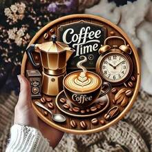 "Coffee Time" Round Metal Tin Sign, Vintage Moka Pot & Latte Art, 8x8 Inch (20x20cm) - Rustic Kitchen Wall Decor, Coffee Bar Station, Cafe Decoration, Retro Clock Plaque, Morning Routine, Espresso Bean, Breakfast Nook, Barista Gift, Waterproof, Printed Rust Effect, Durable Plate, Pre-Drilled Holes, Smooth Edges, Farmhouse,Round Metal Sign,Tin Plaque,Wall Art Decor,Hanging Ornament,Aluminum Sign,2D Flat Print,Vintage Retro,Bistro Decor,Shelf Decor,Round Metal Sign,Tin Plaque,Wall Art Decor,Hanging Ornament,Aluminum Sign,2D Flat Print,Vintage Retro,Bistro Decor,Shelf Decor - Nhiều màu - Xem 7