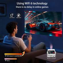 2026旗舰级东影A5安卓12智能投影仪，支持4K和1080P原生分辨率，400 ANSI流明家庭影院投影仪，7英寸触摸屏，WiFi 6，兼容安卓电视，全高清电影投影仪，适用于游戏、电脑、智能手机等设备。 - 白色 - 查看 6