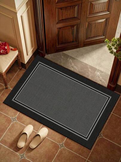 1 件深灰色门垫，现代简约风格，简约而奢华的设计，橡胶防滑垫，浴室地毯，吸水防污，房间装饰，厨房地毯，适用于浴室地垫、厨房地毯和门垫。