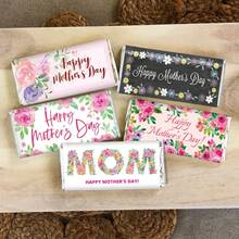 10 Stück Blumen Muttertag Mini Schokolade Etiketten Aufkleber - Glücklicher Muttertag Schokolade Riegel Umhüllungen für Feiertagsdekorationen, Party Gastgeschenke, Geschenke für Mama, ohne Süßigkeiten - Verschiedenfarbig - Übersicht 8