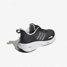 Adidas 男女通用透气网面缓震休闲运动跑步鞋 - 黑色/銀色 - 查看 2