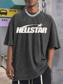 Star Print Tee Shirt, Tees For Men, Casual Short Sleeve T-Shirt For Summer GUDS - màu đen - Xem 5