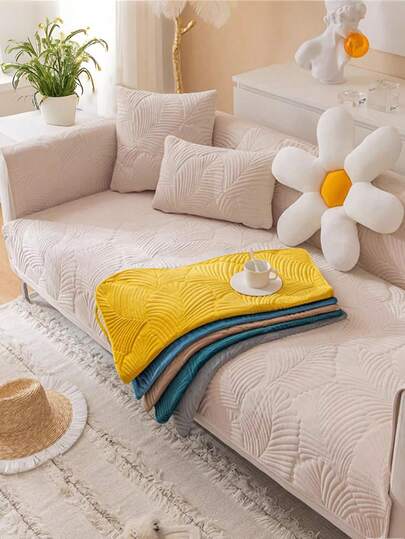 1 件纯色沙发垫，四季通用防猫沙发套，防尘沙发垫，可机洗，适用于卧室和客厅家居装饰