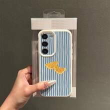 1个TPU材质夏季清新可爱橙蓝条纹图案防震软手机壳，兼容三星A05s、A12、A13、A14、A14 4G、A15、A21s、A23、A25、A32、A32 5G、A34、A35、A50s、A51、A52、A53、A54、A55、A71、A72、A73、S10、S20 FE、S20 Ultra、S21 Ultra、S22、S22+、S23、S24、红米10C、12C、Note 10、11、12、13 Pro Plus、Note 8、9 Pro - 白色 - 查看 3