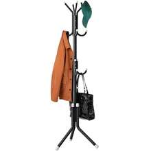 12-Hook Freestanding Coat Rack - Metal Hall Tree Organizer For Hats, Jackets, Bags, And Purses - Black - View 4