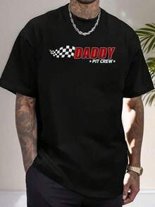 Shirts For Men Daddy Pit Crew Race Car Birthday Family Matching Pit Crew T-Shirt Print T-Shirt Casual Crew Neck Short Sleeve Comfort Tee Top For Spring & Summer Men's Clothing Men's Casual Print Round Neck Short Sleeve T-Shirt Men Women T-Shirt Print Tee - Black - View 1