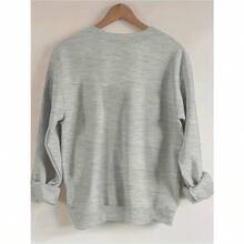 Plus Size, Women's Plus Size Loose Fit Crewneck Sweatshirt - Cute Pet1e The Cat Graphic & 'It's All Good' Text - Soft Everyday Lounge Wear, Holiday Outfits - Machine Washable Plus Size Tops For Women, Casual Wear, Playful Design, Comfortable Fabric, Vacation Clothing, Tr3ndy Print, Durable Construction, Long Sleeve Shirt, Relaxed Fit Clothing - 黑色4 - 查看 5