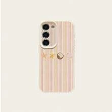 1 pezzo Custodia per telefono in materiale TPU, con motivo a righe rosa e giallo stile tropicale, compatibile con Samsung A05s, A12, A13, A14, A14 4G, A15, A21s, A23, A25, A32, A32 5G, A34, A35, A50s, A51, A52, A53, A54, A55, A71, A72, A73, S10, S20 FE, S20 Ultra, S21 Ultra, S22, S22 Plus, S23, S24, Redmi 10C, 12C, Note 10, 11, 12, 13, Pro Plus, Note 8, 9 Pro, custodia protettiva morbida - Bianco - Visualizzare 5