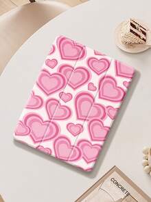Pink Heart Shape Protective Case Compatible With IPad Air 4/5 10.9 Inch, IPad 7/8/9th 10.2 Inch, IPad 10th Generation,With Built-In Pencil Slot,Supports Automatic Sleep/Wake Lid,Compatible With Samsung Tab S6 10.4 Inch, Tab A9 11 Inch, Kindle Paperwhite 12th Gen 2024,Ins Glitter Style Case, Valentine's Day, Valentine's Day Gifts - Multicolor - View 2
