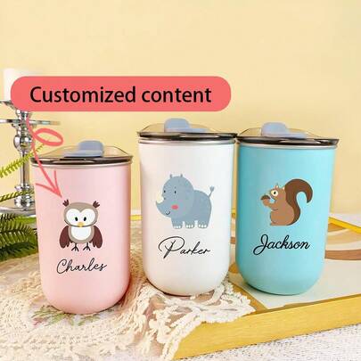 1 pieza Taza de viaje personalizada de acero inoxidable - Taza de café con doble pared aislada, nombre personalizable, taza para bebidas frías | Acabado mate elegante | Doble pared aislada, taza de café, reutilizable, multiusos, decorativa, de moda y personalizable