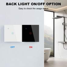 1PC/2PCS Zigbee Smart Wall Power Switch 40A 8000W Water Heater Touch Switch, Tempered Glass Panel, App Remote Control, Voice Control, Timer Countdown, Group Sharing, Backlight Indicator For Bathroom Kitchen Smart Home, ZigBee Gateway Required - Multicolor - View 7