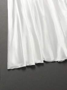 女士蕾丝婚纱，长袖高领露背及地优雅晚礼服 - 白色 - 查看 6