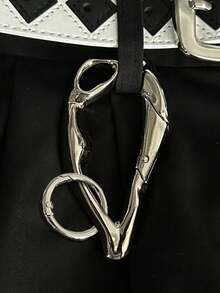 Heavy Metal Punk Rock Keychain - Y2K Punk Metal Bag Charm; High Quality Asymmetrical Keychain With Safety Spring Ring, Polished Surface, Lightweight Durable Alloy Material; Multifunctional Wallet Accessory - A - View 4