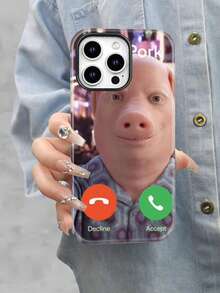 Selected John Pork Element Printed All Inclusive Mixed Color Phone Case Suitable For IPhone17PRO MAX/17 AIR/15ProMax/16PROMAX/GalaxyS22/S23/S24/S23 Plus/S24 Ultra/S25/A15/A33/A23  A Must-Have For Daily Commuting - Anti Fading, Immaculate, Holy Mother's Day, Independence Day Gift, Valentine's Day, Birthday Gift For Family And Friends. - White - View 5