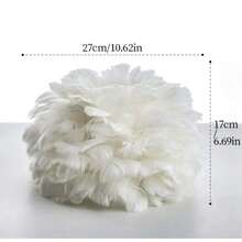 手工波西米亚羽毛灯罩 - 高品质羽毛，无需用电，现代简约设计，适用于卧室、婚礼和家居装饰，艺术灯罩，浪漫卧室装饰，独特照明，卧室装饰灯罩 - 羽毛燈罩 - 查看 15