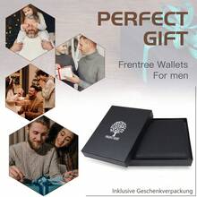 Frentree Geldbörse 12 Kartenfächer und RFID-Schutz, aus echtem Nappaleder, Querformat Portemonnaie, mit Geschenkbox, Herren - Schwarz - Übersicht 7