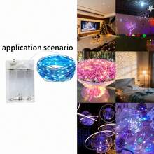 Lampu Hias Bertenaga Baterai AA, Ukuran 2m (20 LED), 3m (30 LED), 4m (40 LED), 5m (50 LED), Cocok untuk Pernikahan, Liburan, Kamar Tidur, Pesta, Suasana, Samping Tempat Tidur, Ruangan, Pencahayaan Dekoratif - Biru - View 3