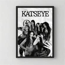 1张Katseye海报，墙面装饰，黑白风格，现代简约风格，适用于客厅、卧室、浴室装饰，理想礼物，不含画框 - 彩色 - 查看 7