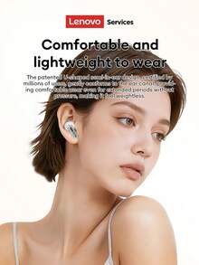 Lenovo LE230 In-Ear Bluetooth Earphones With Protective Case Set, Elegant Leather Design, HD Call Noise Cancellation, True Wireless Surround Sound, Bluetooth 5.0, Low Latency For Music, Gaming, Sports, Office, Suitable For Android, IOS, PC, Great Gift For Holidays - Black Headphones + Shark-shaped Protective Case - View 5