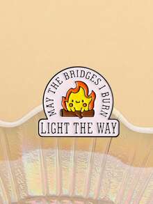 1Pc May The Bridges I Burn Light The Way Enamel Pins Campfire Brooches Lapel Badges Cute Cartoon Jewelry Gift For Friends - Multicolor - View 8