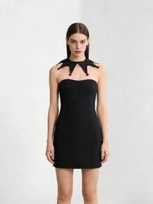 1 chiếc cổ áo rời kiểu chú hề cổ điển, phụ kiện trang phục biểu diễn xiếc cho nam và nữ, thiết kế dễ thương với quả bông trang trí, cổ áo giả đa năng. - màu đen - Xem 7