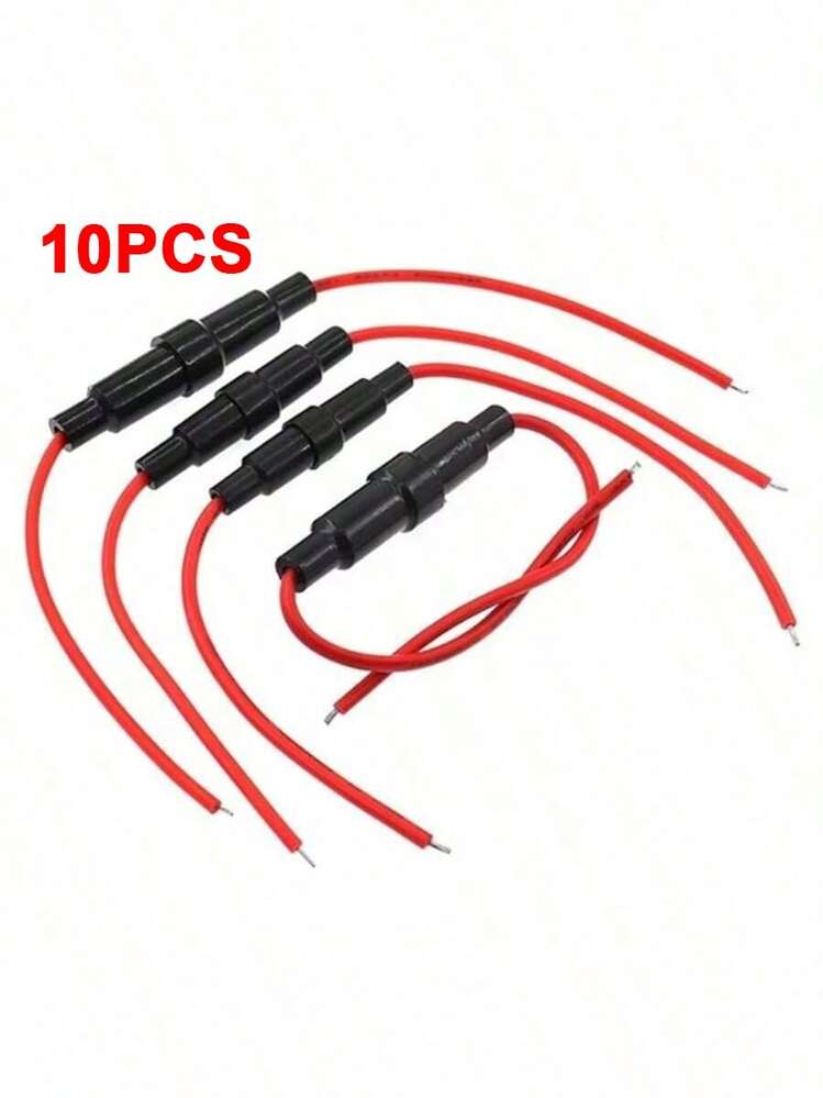 Portafusibles, Manga de cable fusible, Tubo de conexión de fusible - Rojo y negro - Añade 7