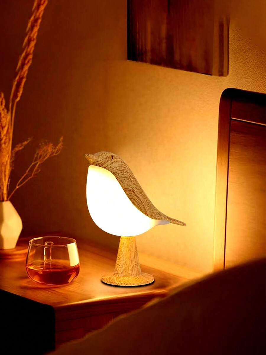 Luz nocturna en forma de urraca y pájaro, talla L, diseño creativo, adecuada para dormitorio, habitación, escritorio, sala de estar, estudio, regalo, luz decorativa novedosa, decoración de mesita de noche, regulador táctil de 3 temperaturas de color, luz ambiental nocturna - Luz nocturna de pájaro - Ver 1