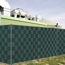 10 Rigid PVC Privacy Screen Strips, Windproof, Double Wire Fence For Garden Or Balcony. - Green - View 7