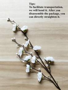 14/12/6pcs Artificial White Plum Blossom, Lifelike Peach Flower, Suitable For Wedding Decoration, Room Decor, Home Decor, Bedroom, Office, Hotel, Garden, Party, Living Room, Valentine's Day, Gift For Mom - Multicolor - View 5
