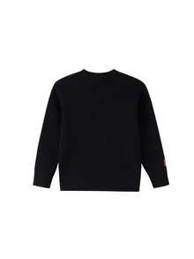 Annil [New Year's Outfit] Children's Round Neck Sweater For Boys And Girls, Spring/New Year Style, Red Loose Knitwear - Black - View 3