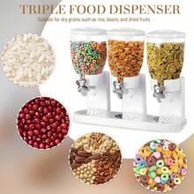 2-Liter White Grain Dispenser Bucket With 3 Measuring Cups, Unbreakable Food Storage Container For Rice, Flour, Cereal & Pet Food, Kitchen Pantry Organization - White - View 4