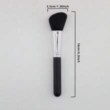 ZHENZITAI 1支桃形高光刷、1支舌形遮瑕刷、1支多功能腮红刷、便携式化妆工具 - 黑色 - 查看 4