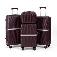 AAIVV 4 Piece Set,Expandable ABS Suitcase With TSA Lock, 20 Inch Carry On Luggage With Cup Holder, USB Charging Port Airline-Approved Hard Shell, Double Spinner Rolling Wheels Suitcases For Lightweight Travel (28in26in20in13in) - Dark Purple - View 9
