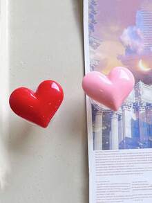 1pc Heart-Shaped Portable Retractable Detachable Magnetic Phone Stand Holder - Multicolor - View 2