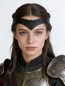 1 chiếc băng đô giả da thời Trung cổ, băng đô điều chỉnh được kiểu cổ điển, băng đô Viking unisex, phụ kiện trang phục, thích hợp cho các lễ hội thời Phục Hưng. - màu nâu - Xem 9