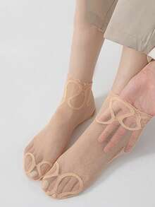 New High-Quality Summer Fashion Women's Thin Anti Slip Mesh Lace Transparent Short Socks - Multicolor - View 6